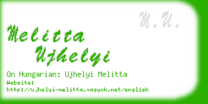 melitta ujhelyi business card